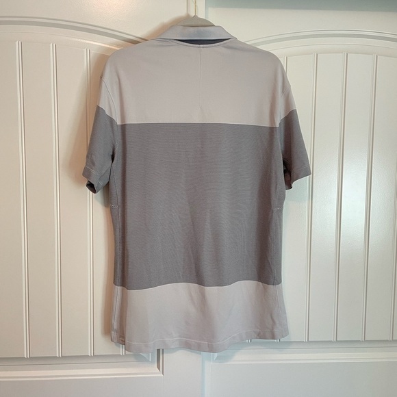 Lululemon Tech Pique Polo Statement Stripe Vapor Asphalt Grey size XL - Picture 9 of 10